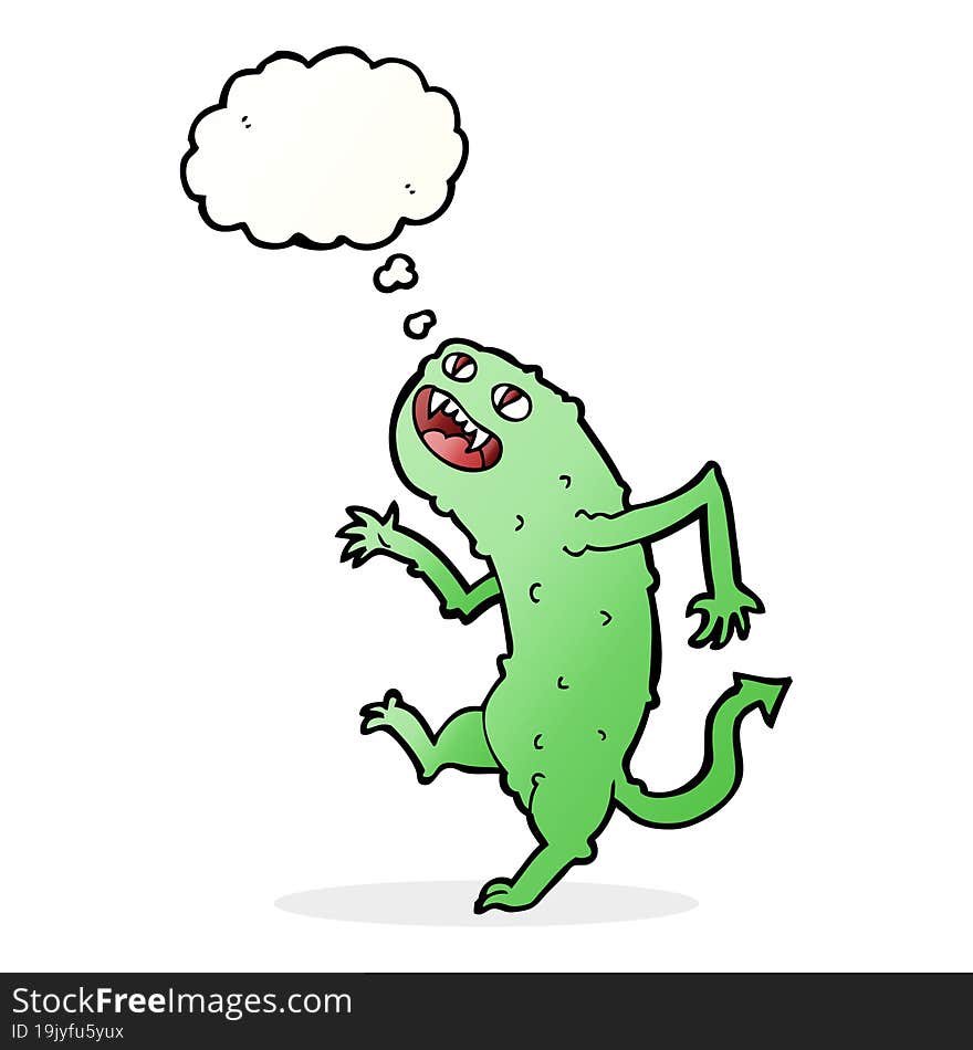 Cartoon Monster With Thought Bubble