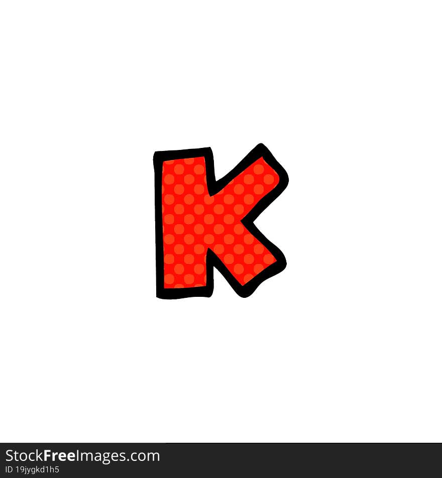 Cartoon Doodle Letter K