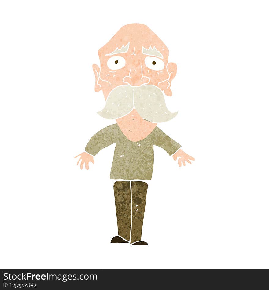 cartoon sad old man