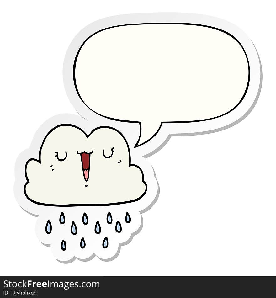 cartoon storm cloud and speech bubble sticker