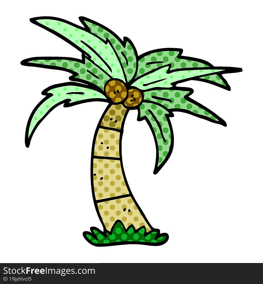 Cartoon Doodle Palm Tree