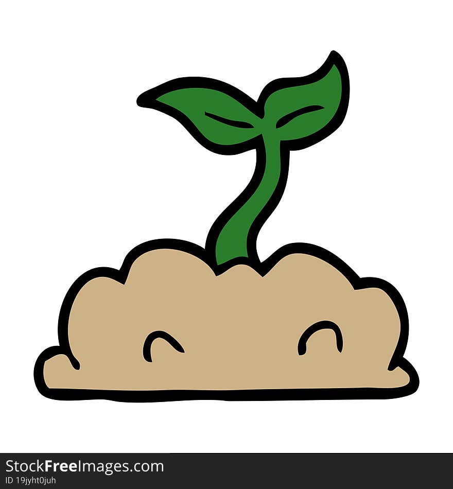 cartoon growing seedling