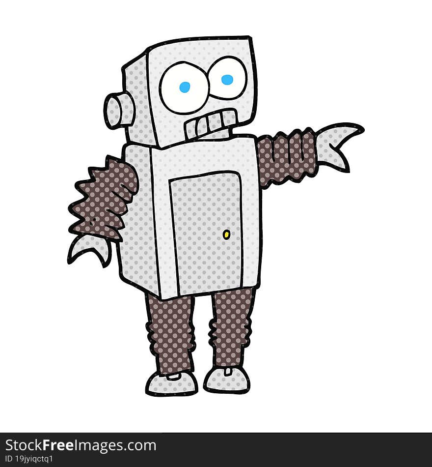 freehand drawn cartoon robot