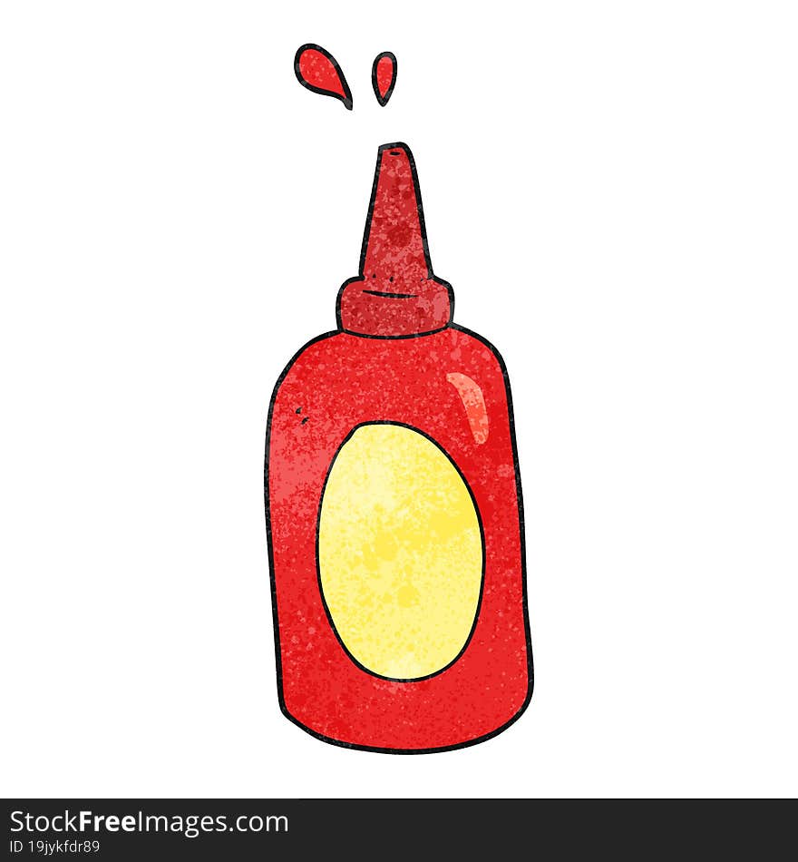 textured cartoon ketchup bottle