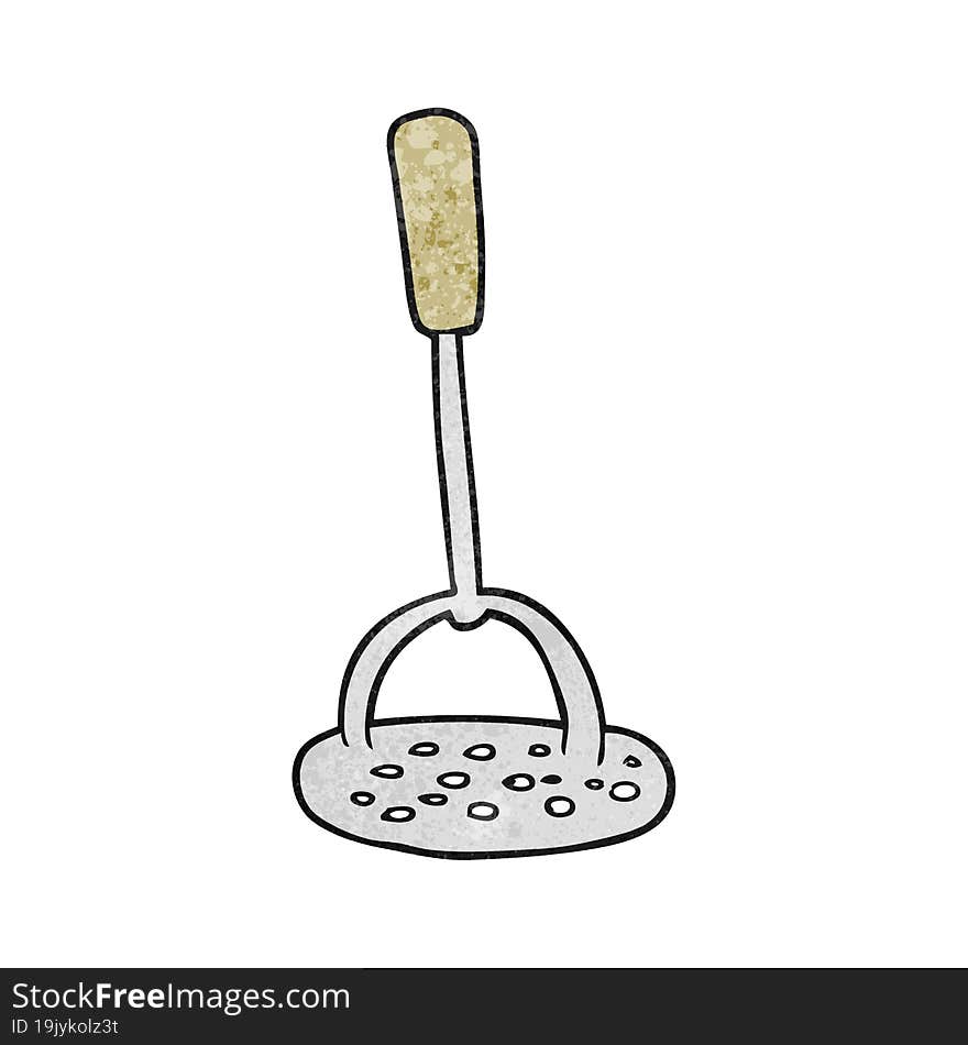 freehand textured cartoon potato masher