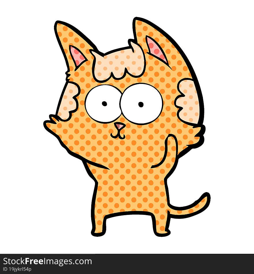 happy cartoon cat. happy cartoon cat