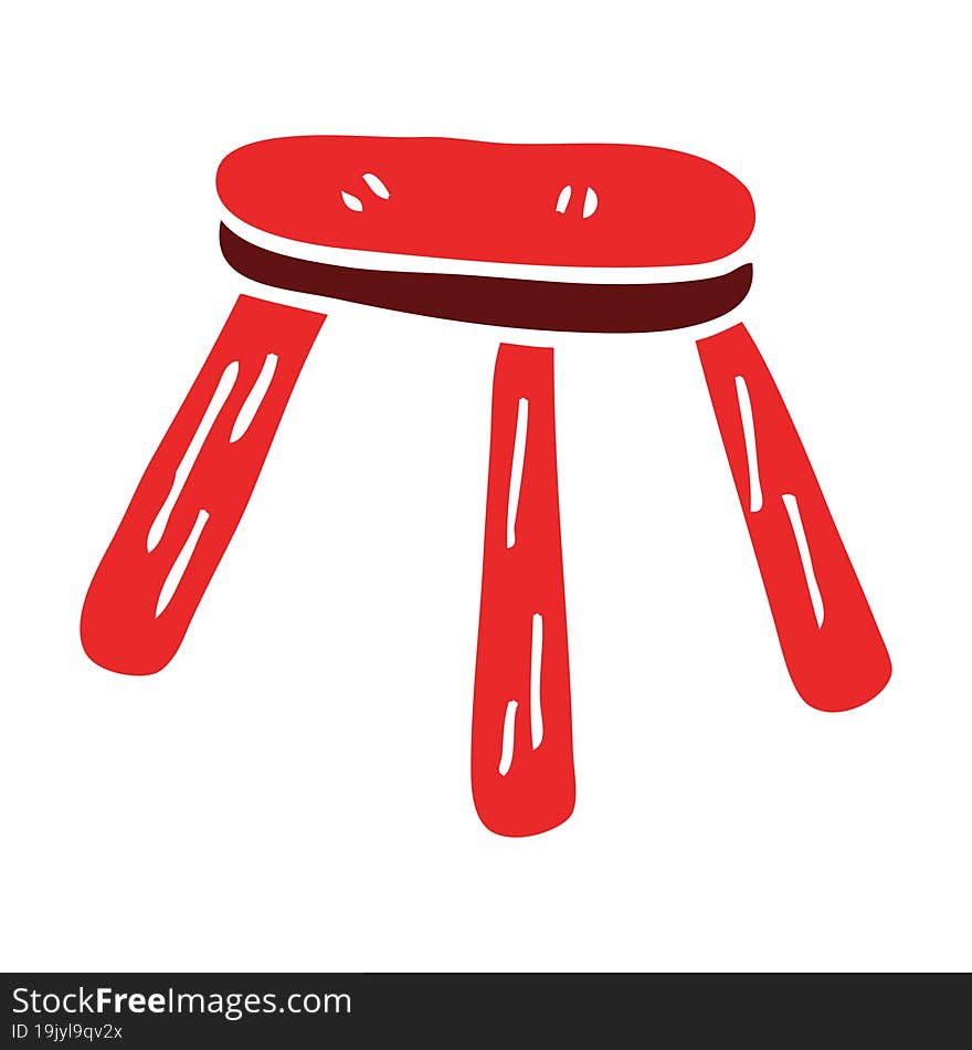 cartoon doodle low stool