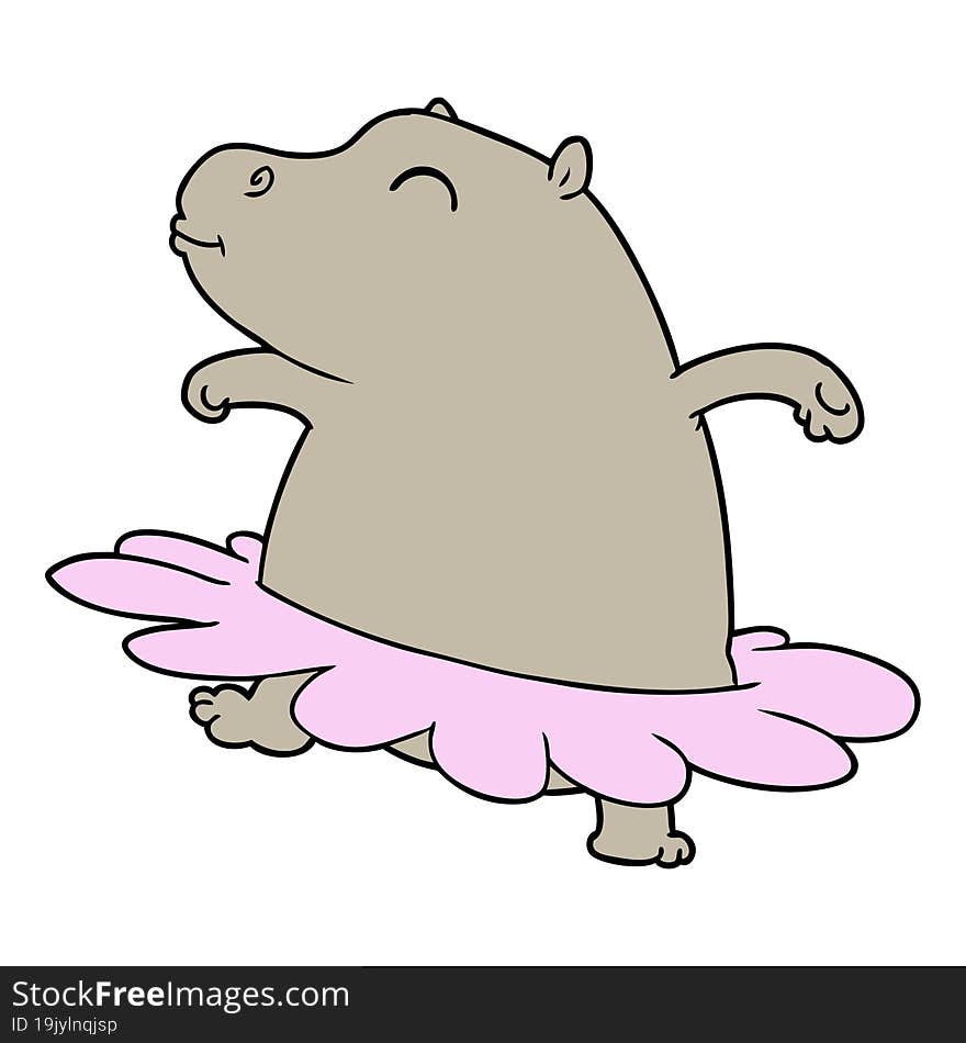 cartoon hippo ballerina. cartoon hippo ballerina