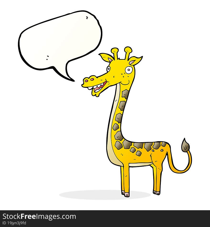 Cartoon Giraffe With Speech Bubble