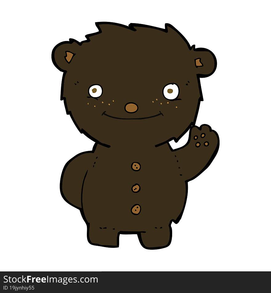 cartoon waving black bear