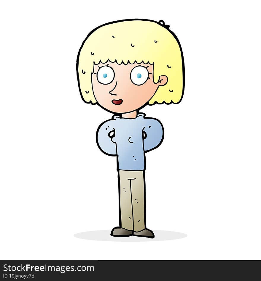 cartoon staring woman