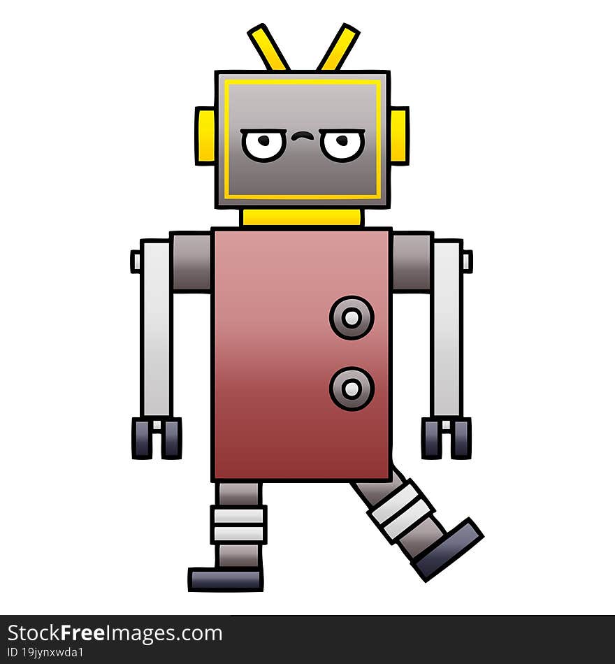 Gradient Shaded Cartoon Robot