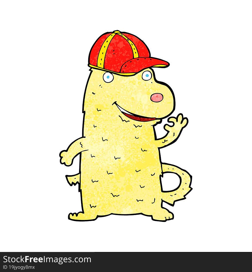 Cartoon Dog Wearing Cap