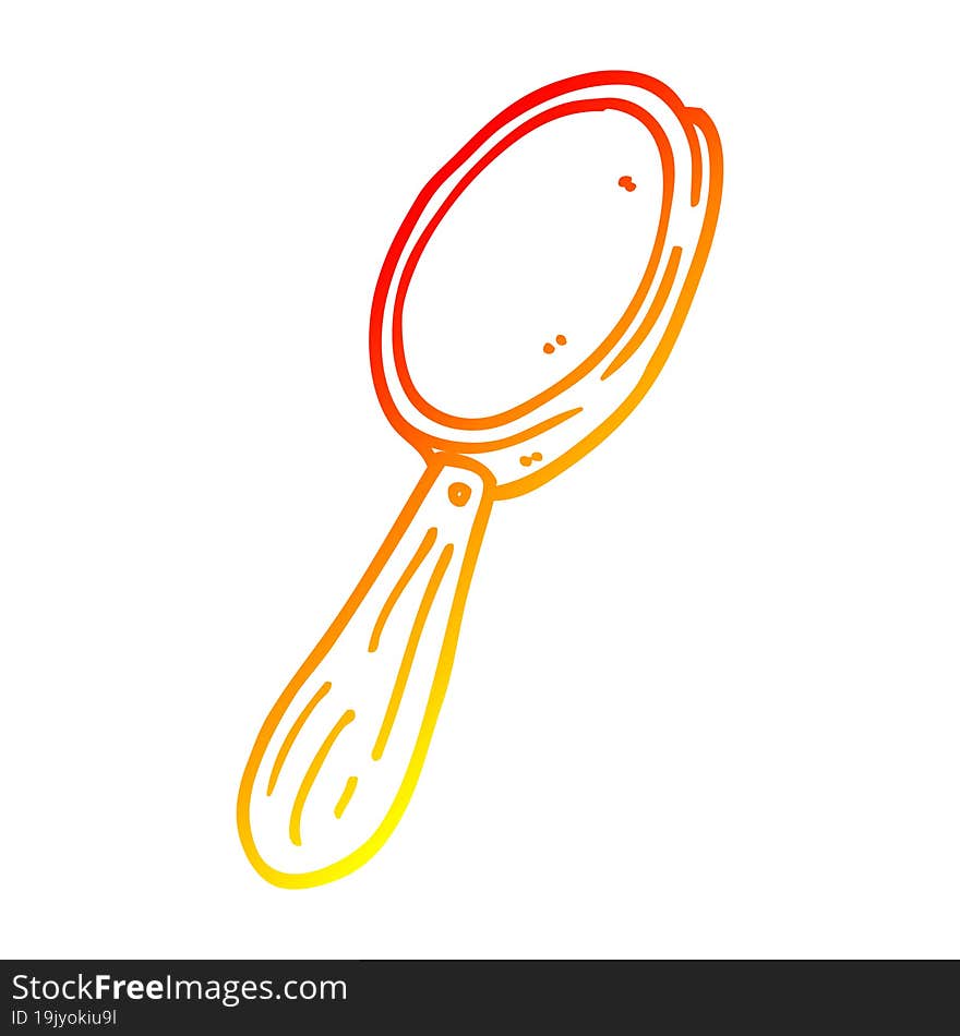 warm gradient line drawing cartoon magnifying glass