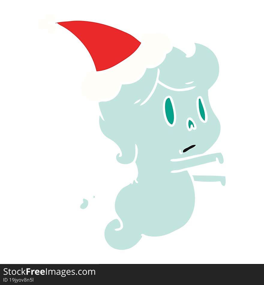 hand drawn christmas cartoon of kawaii ghost