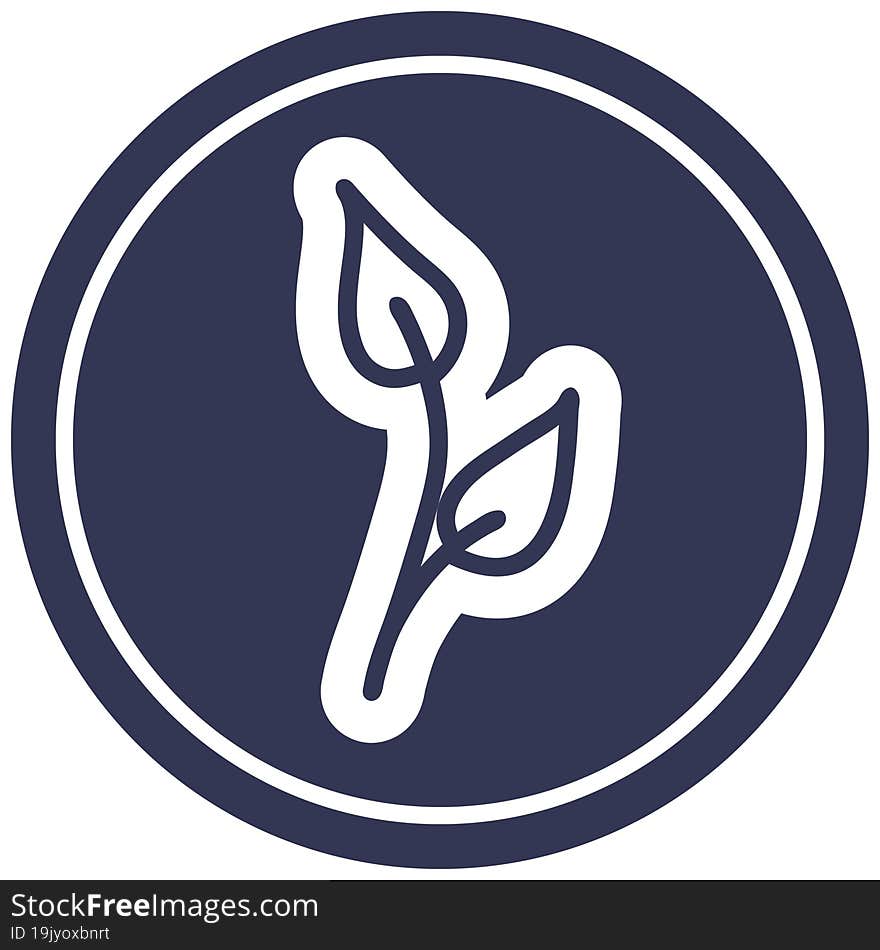 natural leaf circular icon symbol