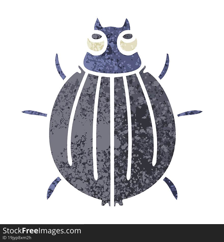 quirky retro illustration style cartoon beetle