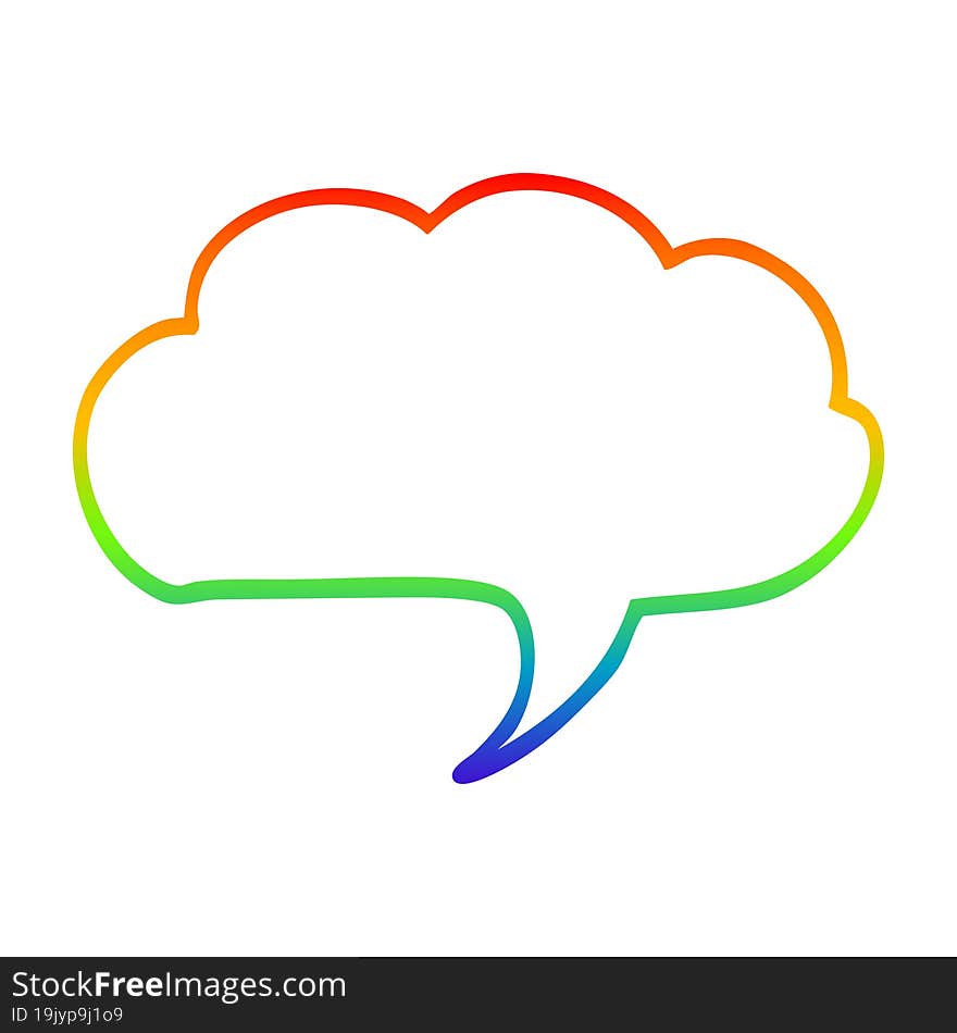 rainbow gradient line drawing cartoon expression bubble