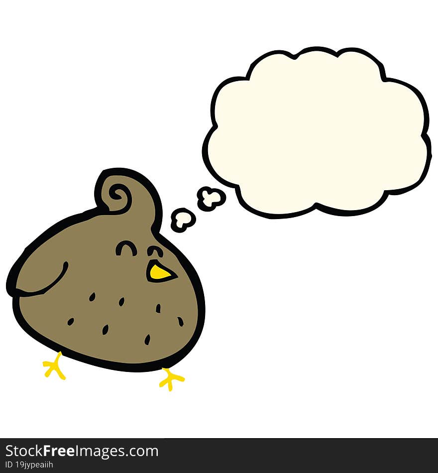 Cartoon Bird With Thought Bubble