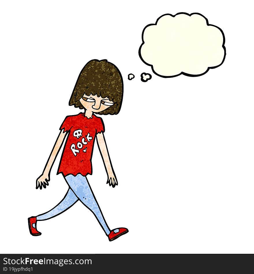 Cartoon Teenager With Thought Bubble