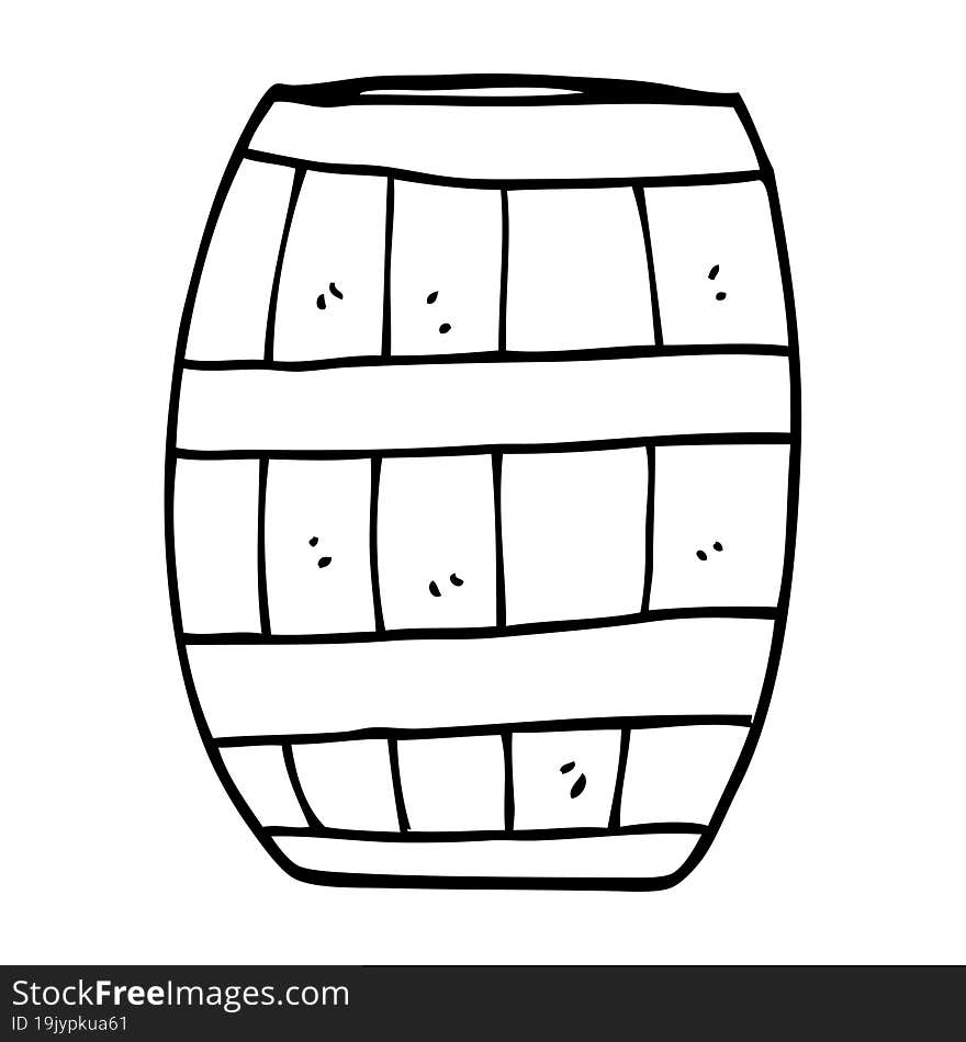 line drawing cartoon beer barrel