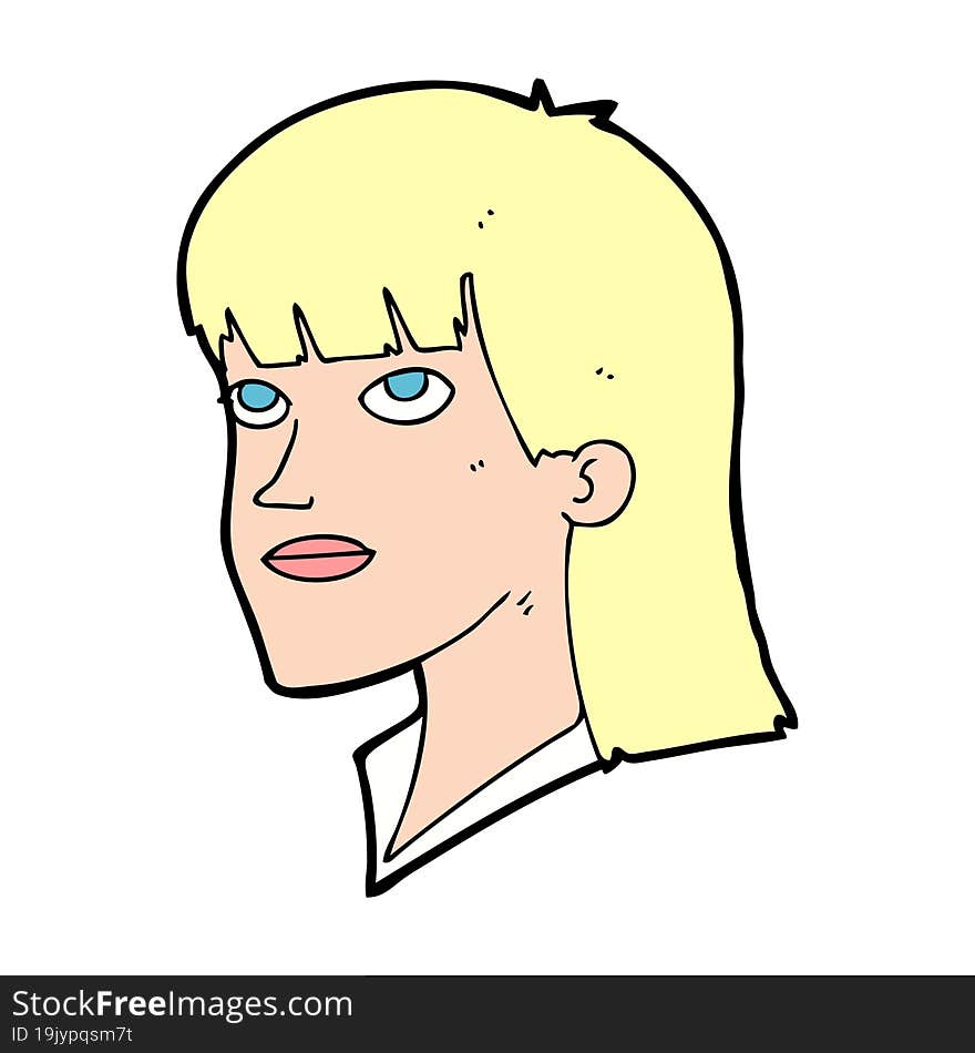 cartoon serious woman