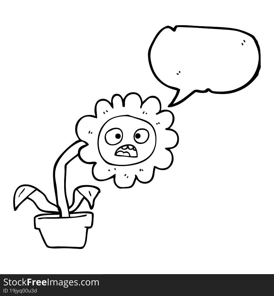 speech bubble cartoon sad flower