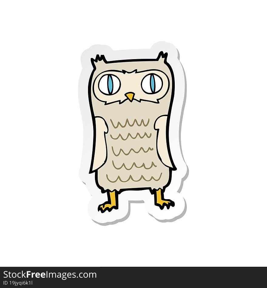 sticker of a cartoon  owl