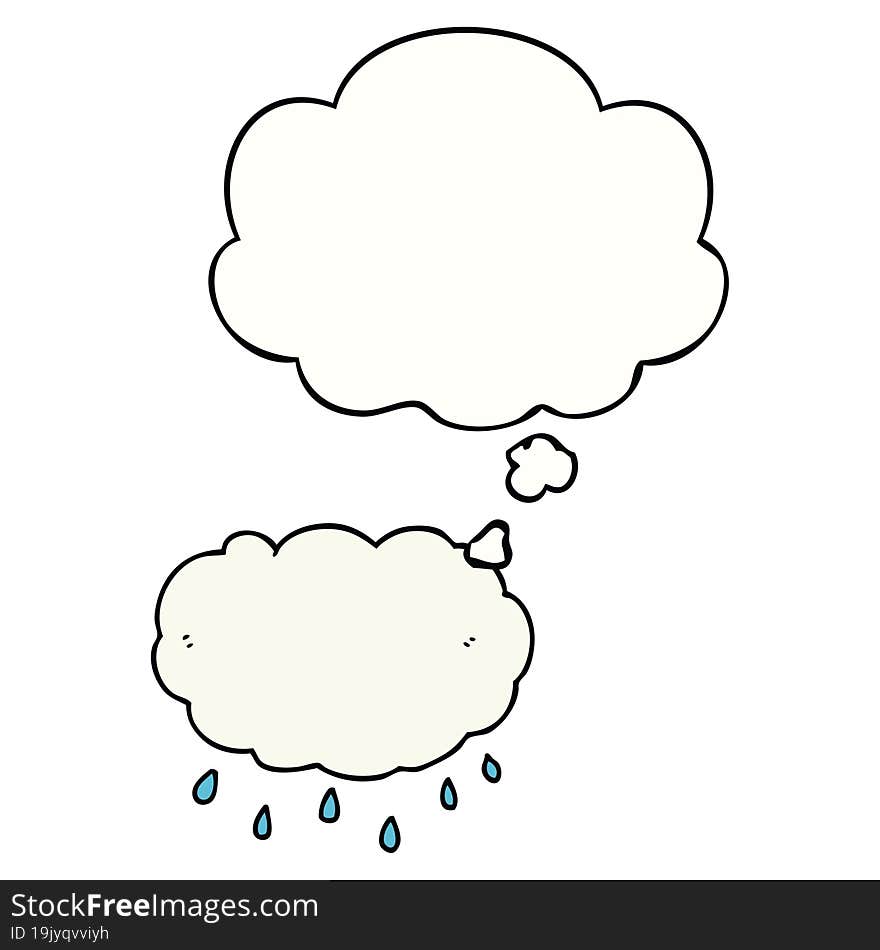 cartoon rain cloud and thought bubble