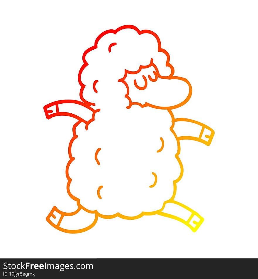 warm gradient line drawing cartoon black sheep