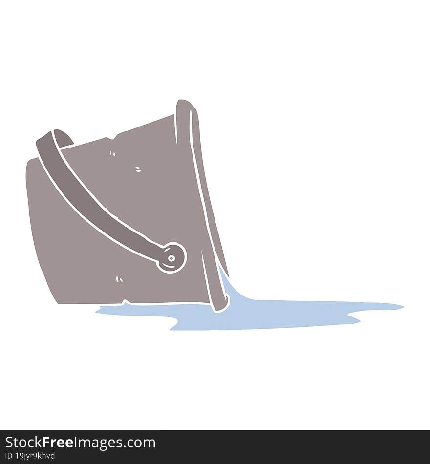 flat color style cartoon spilled bucket of water