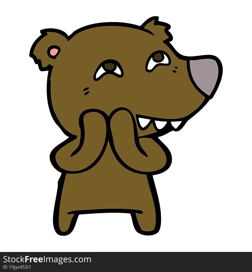 cartoon bear showing teeth. cartoon bear showing teeth