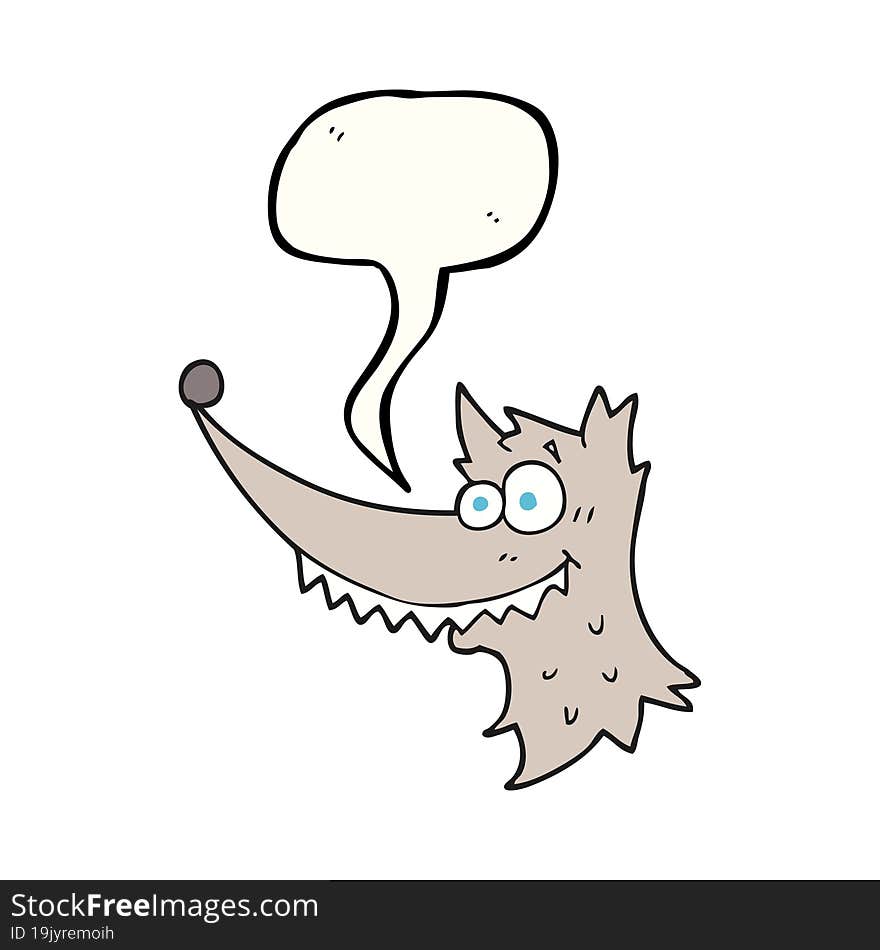 speech bubble cartoon wolf head