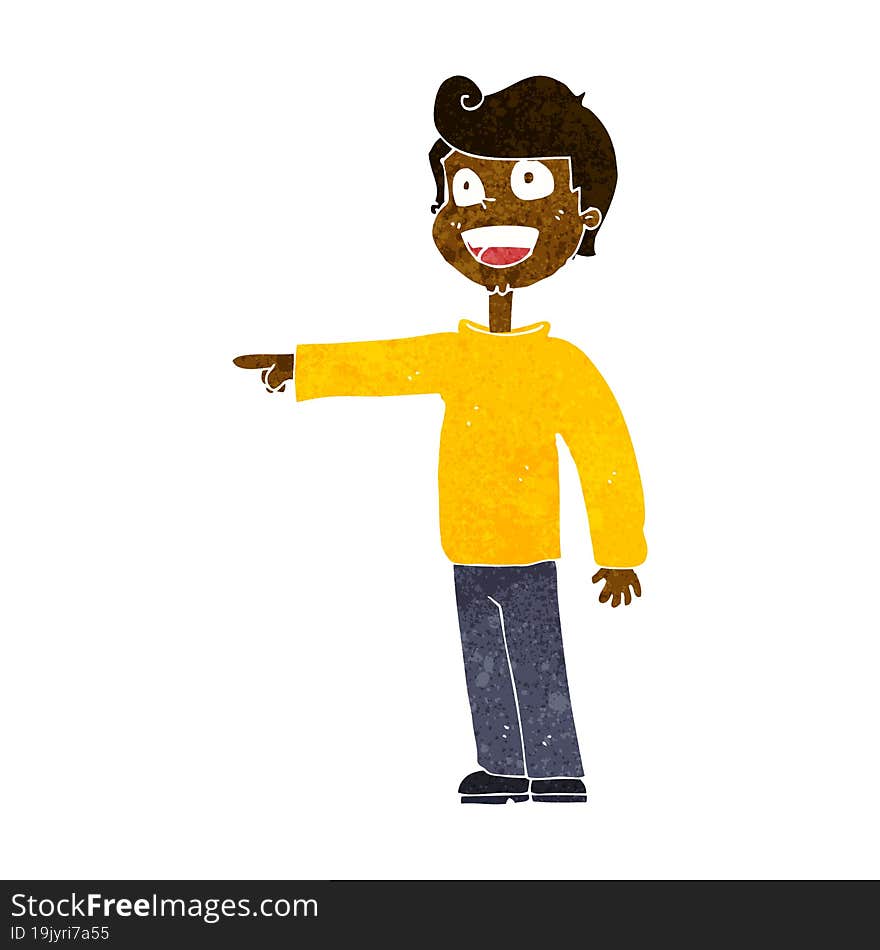 cartoon man pointing and laughing