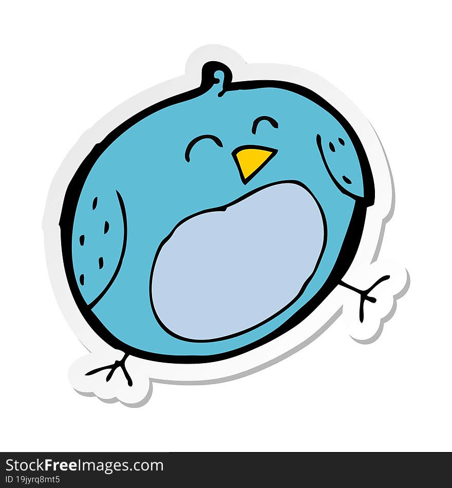 Sticker Of A Cartoon Bird