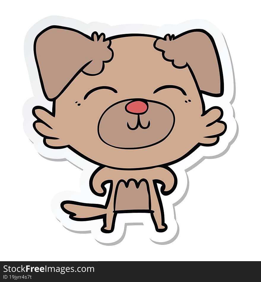 sticker of a cartoon dog