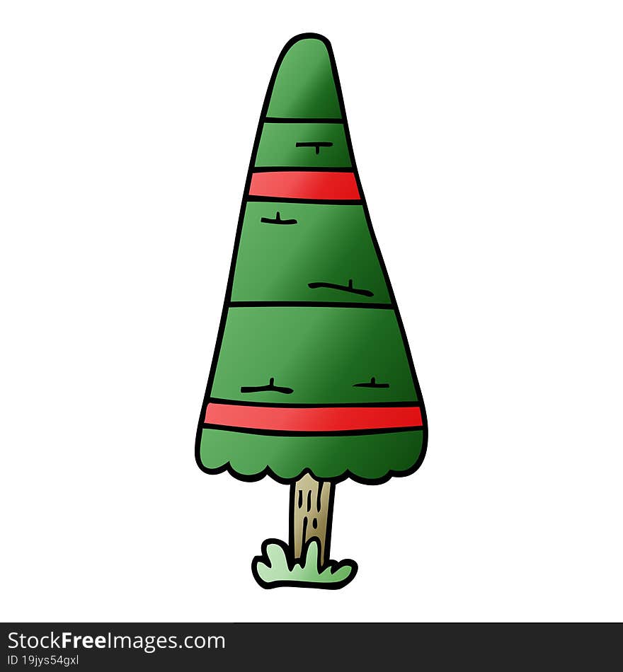 cartoon doodle christmas tree