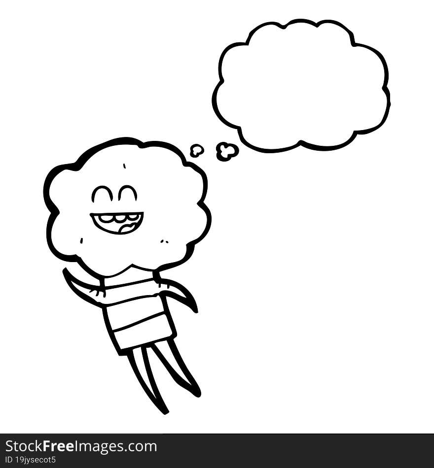 Thought Bubble Cartoon Cute Cloud Head Creature