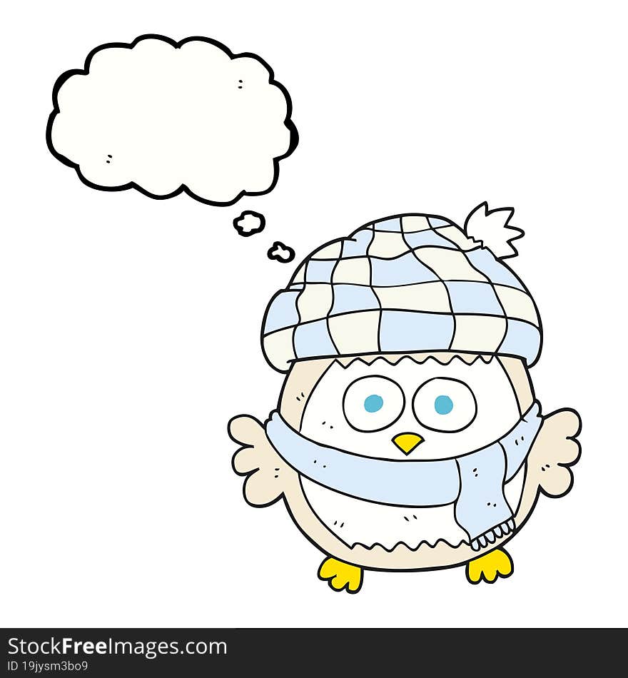 thought bubble cartoon cute little owl