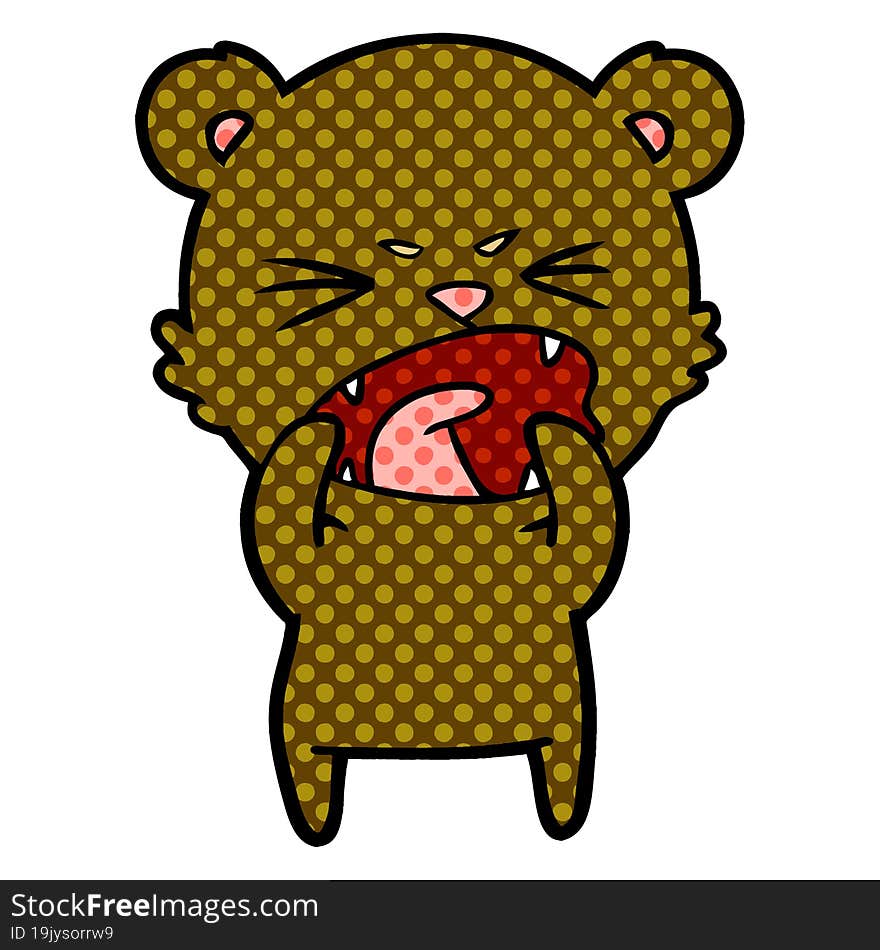 angry cartoon bear. angry cartoon bear