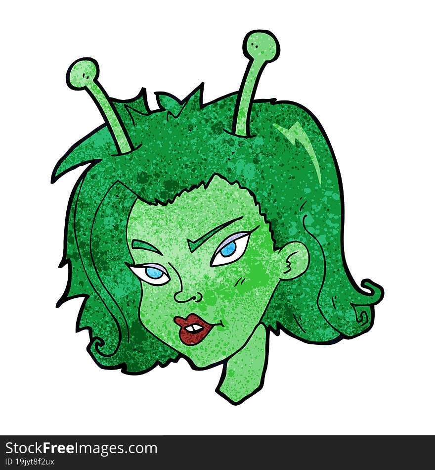 Cartoon Alien Woman