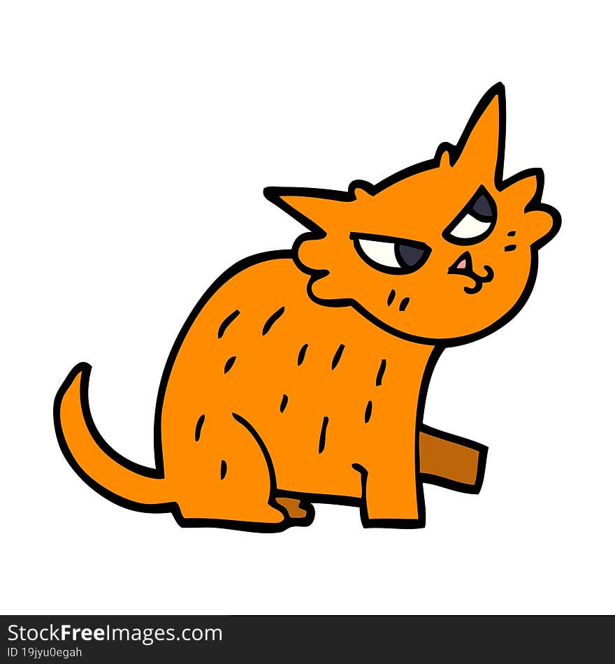 cartoon doodle ginger cat