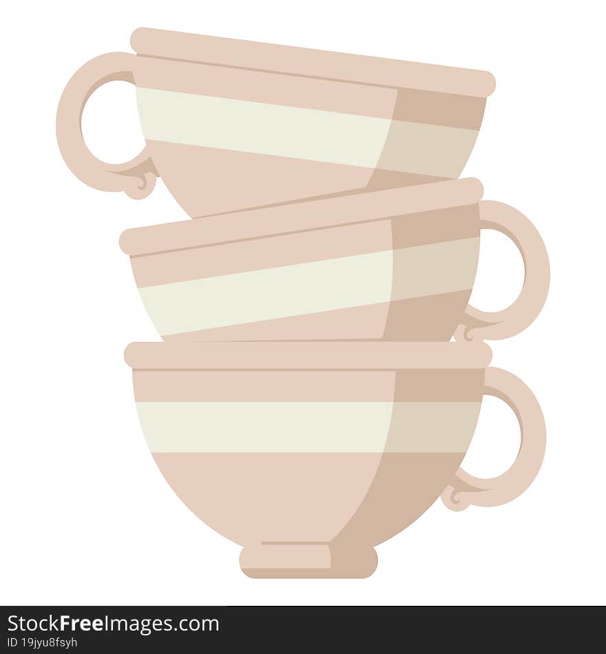 stack of cups graphic vector illustration icon. stack of cups graphic vector illustration icon