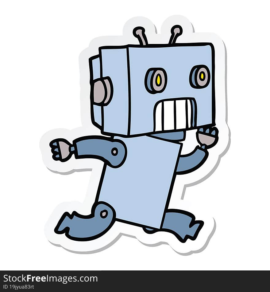 sticker of a cartoon robot