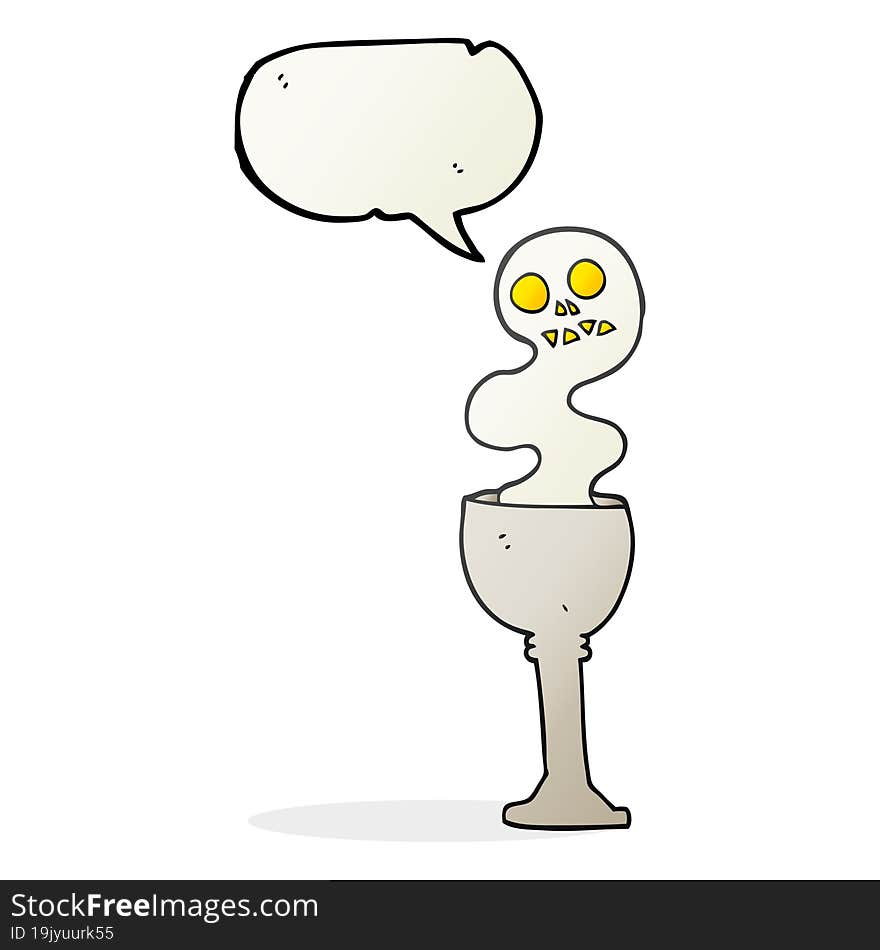 freehand drawn speech bubble cartoon spooky halloween goblet