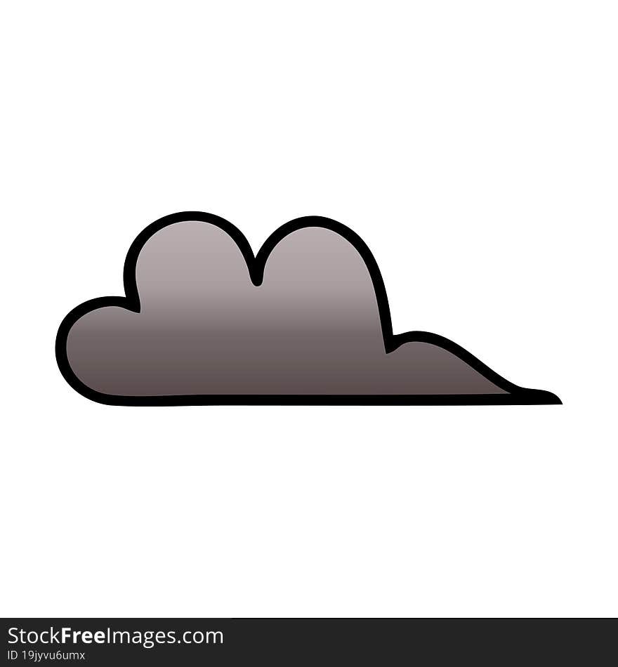 gradient shaded cartoon of a storm cloud