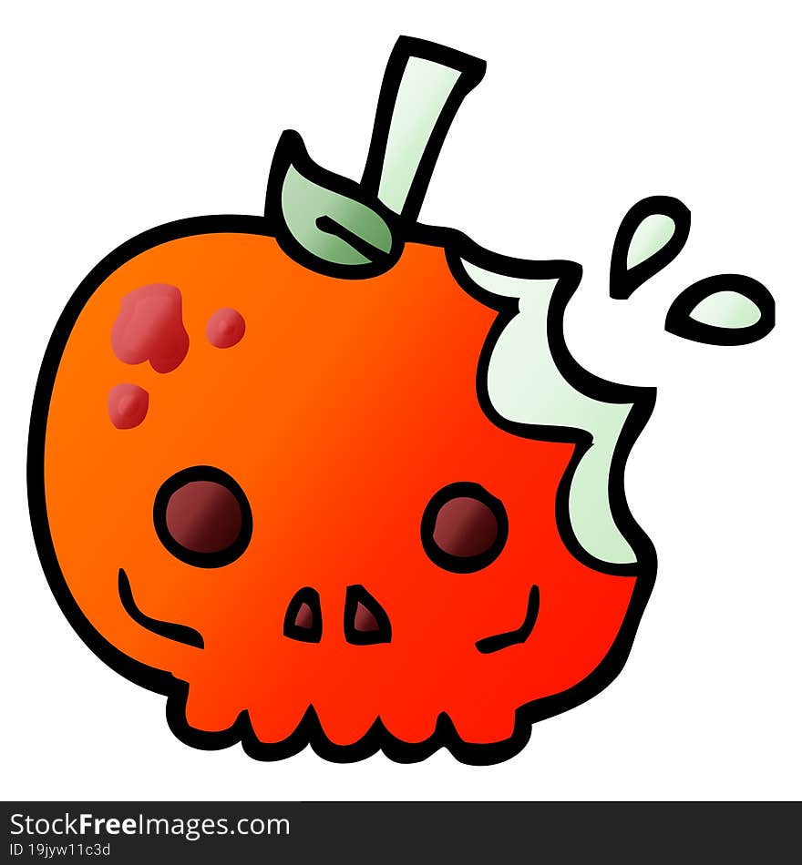 vector gradient illustration cartoon red poison apple