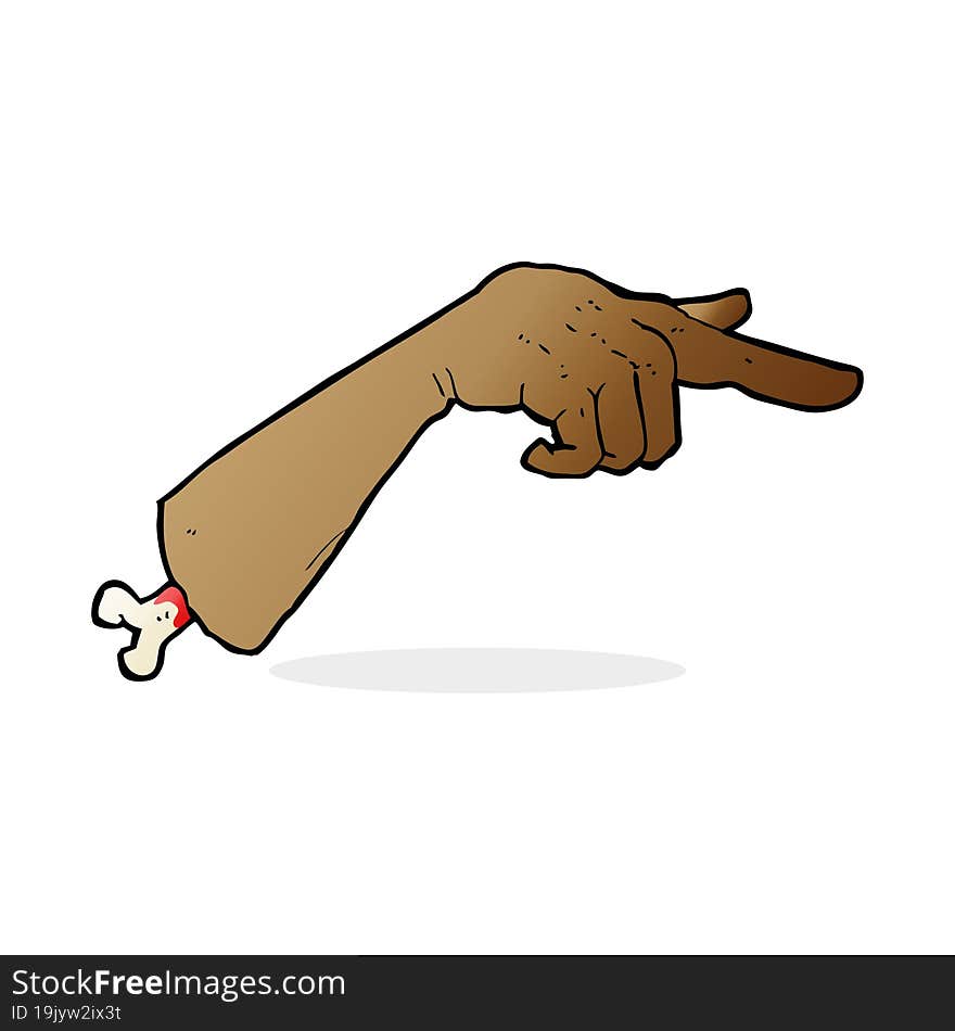 cartoon severed pointing hand