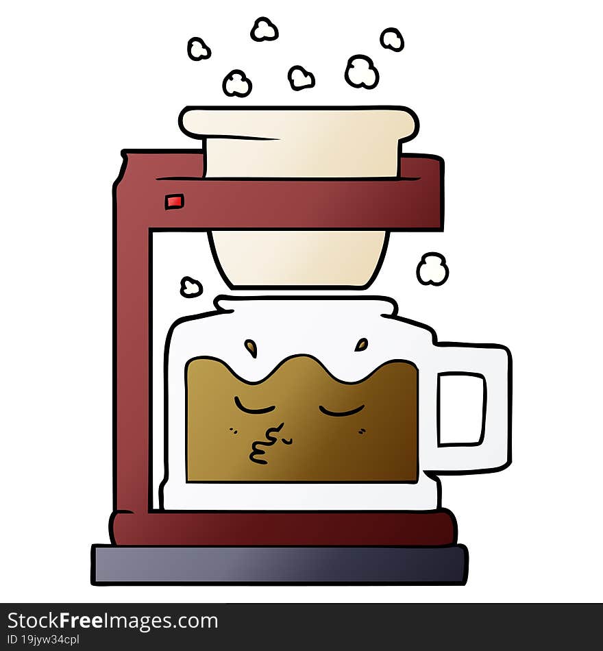 cartoon filter coffee machine. cartoon filter coffee machine