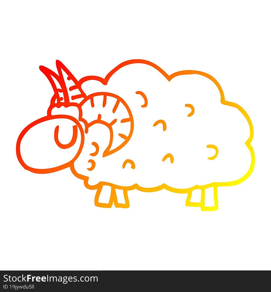 warm gradient line drawing cartoon black sheep